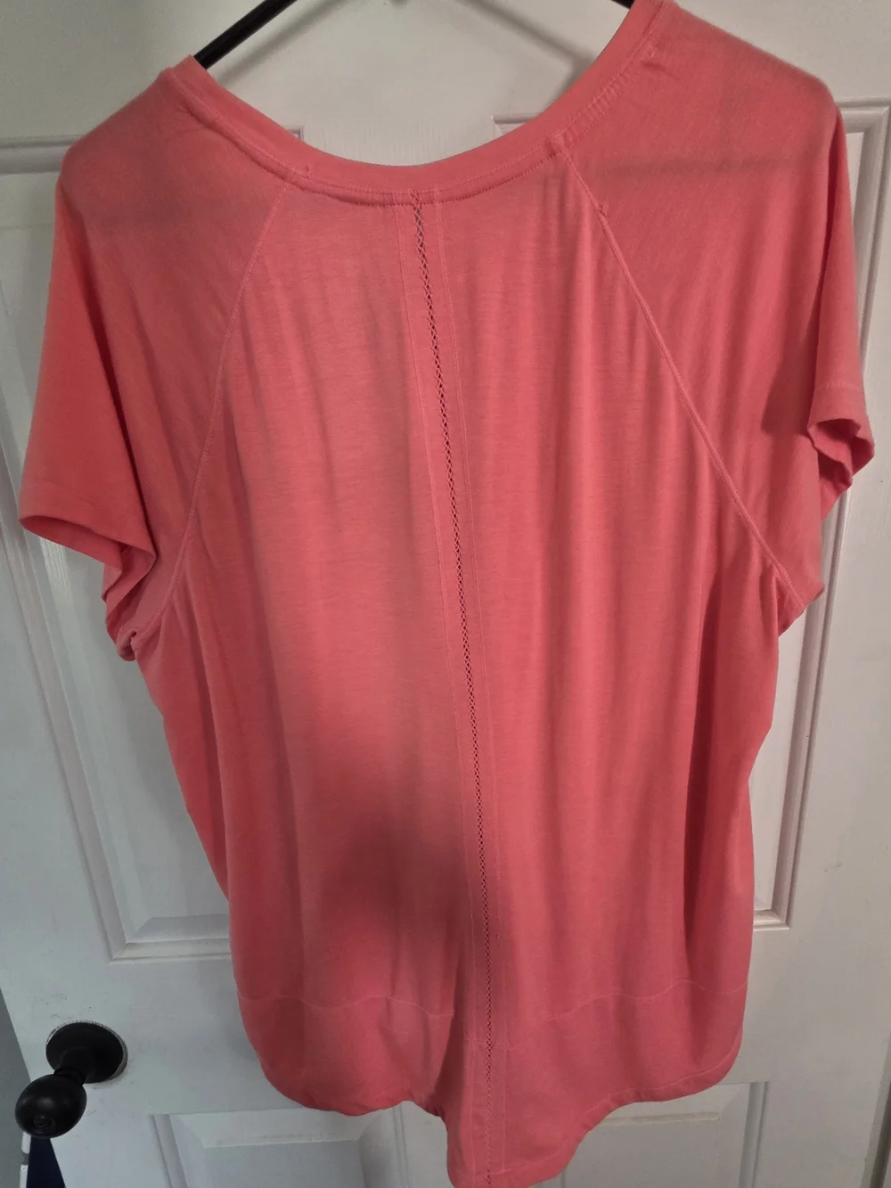 Tangerine Coral Scoop Neck Short Sleeve Tee - Picture 2 of 3